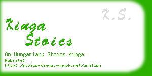 kinga stoics business card